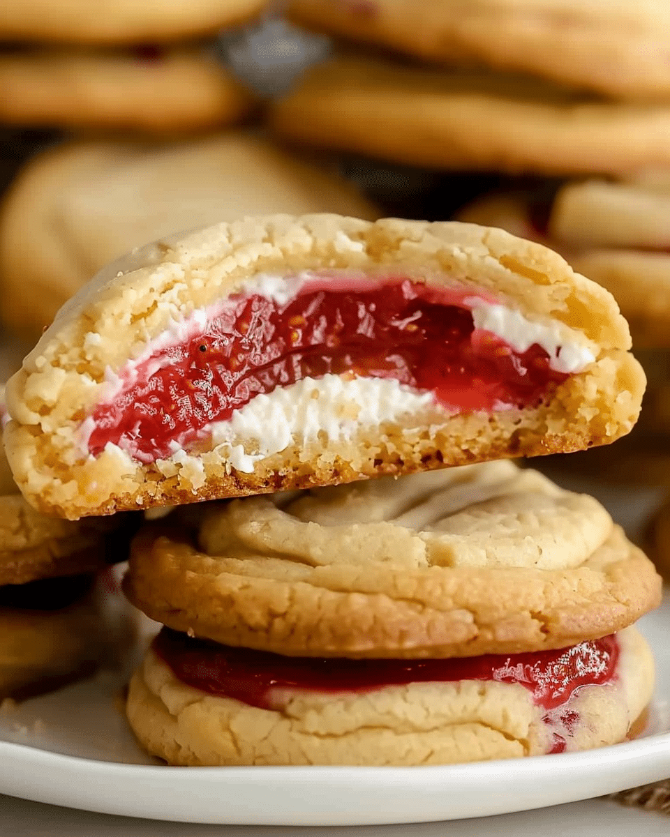 Strawberry Cheesecake Stuffed Cookies