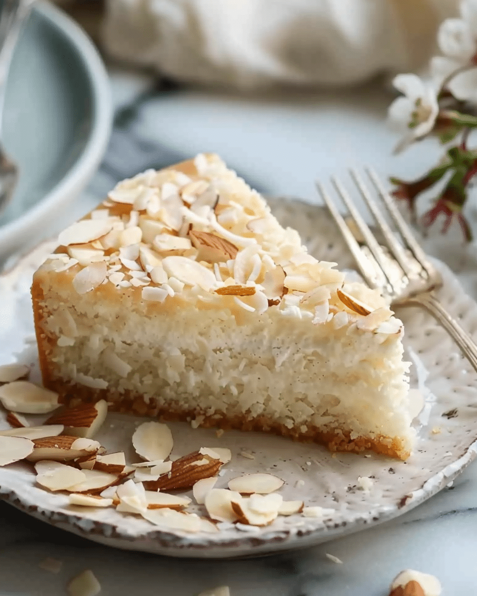 Flourless Almond Coconut Cake with Greek Yogurt
