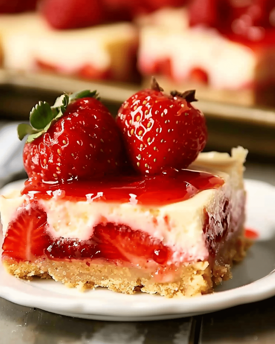 Philadelphia Strawberry Cheesecake Bars