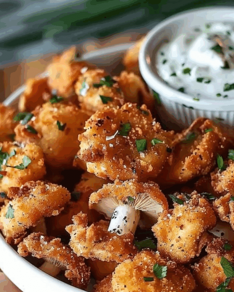 Crispy Fried Mushrooms with Cool Ranch Dip