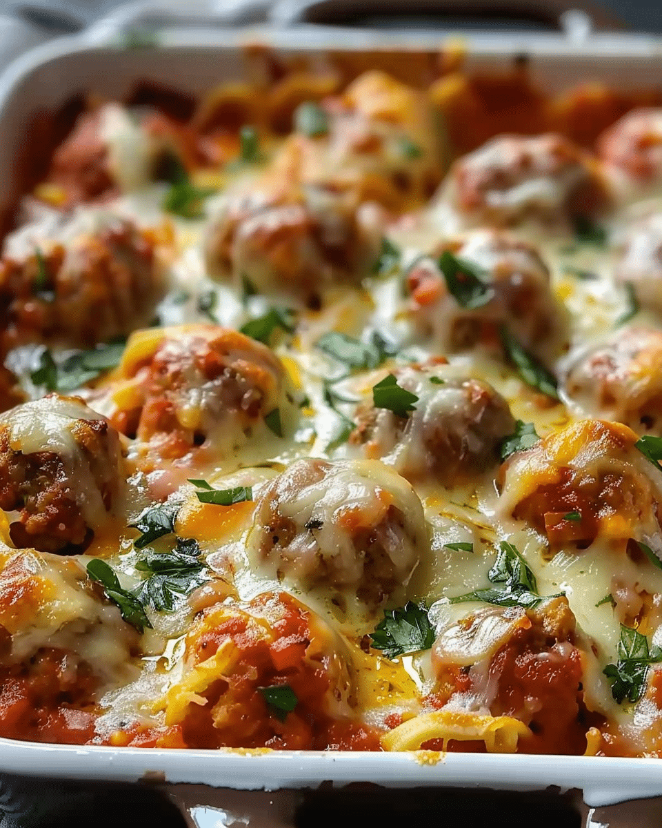 Dump and Bake Meatball Casserole