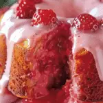 Strawberry Honeybun Cake with Strawberry Cream Icing