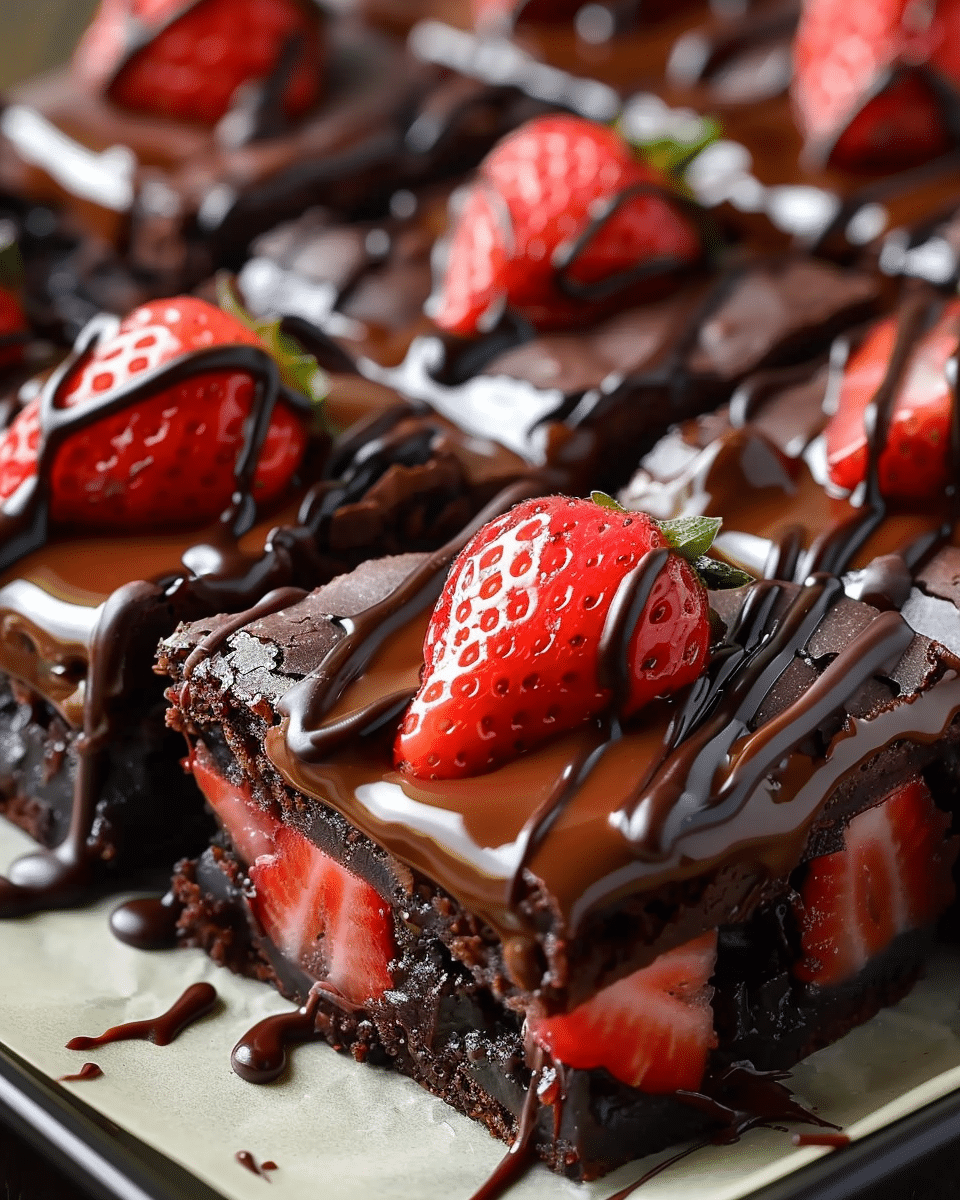 Chocolate Covered Strawberry Brownies