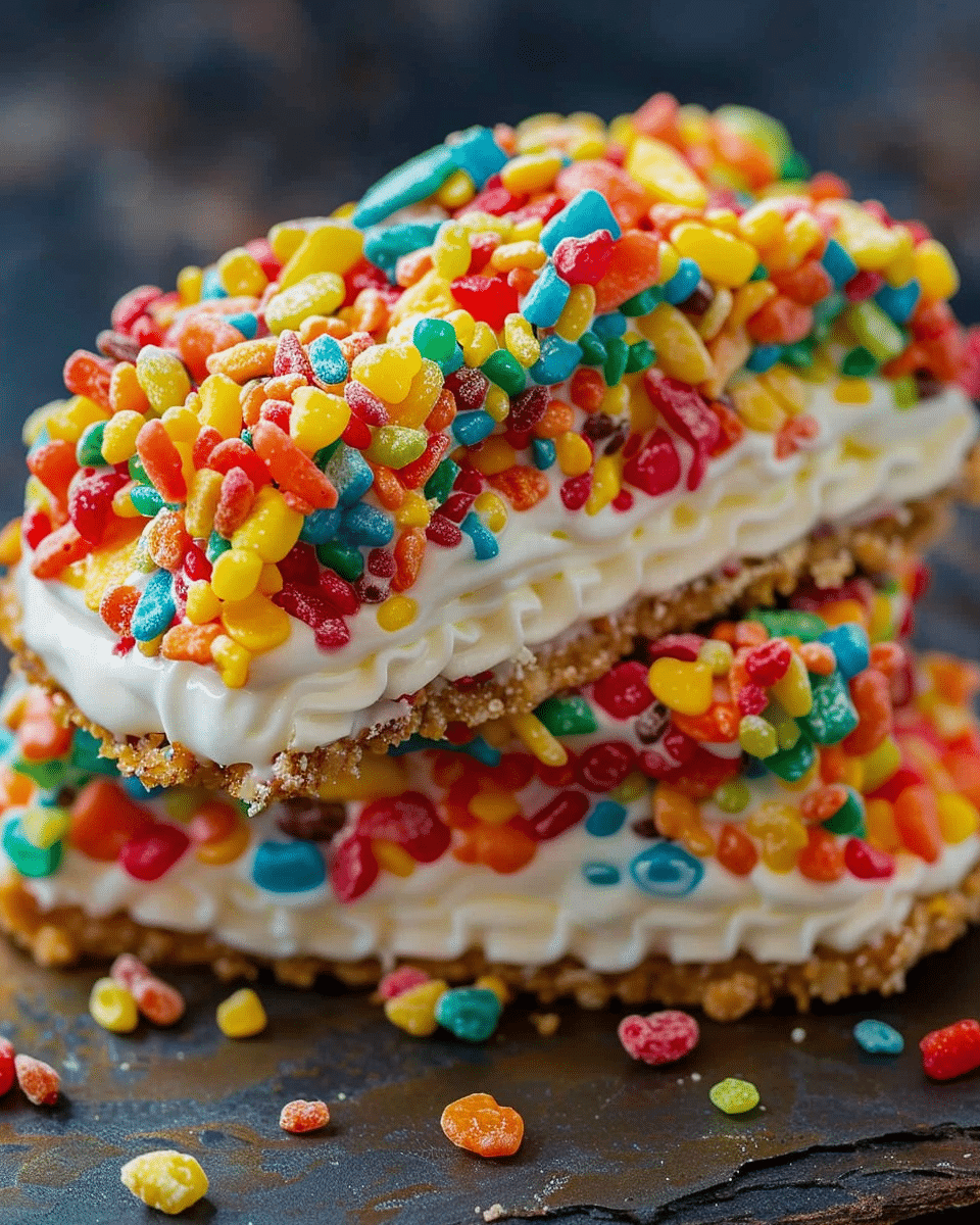 Fruity Pebbles Cheesecake Tacos