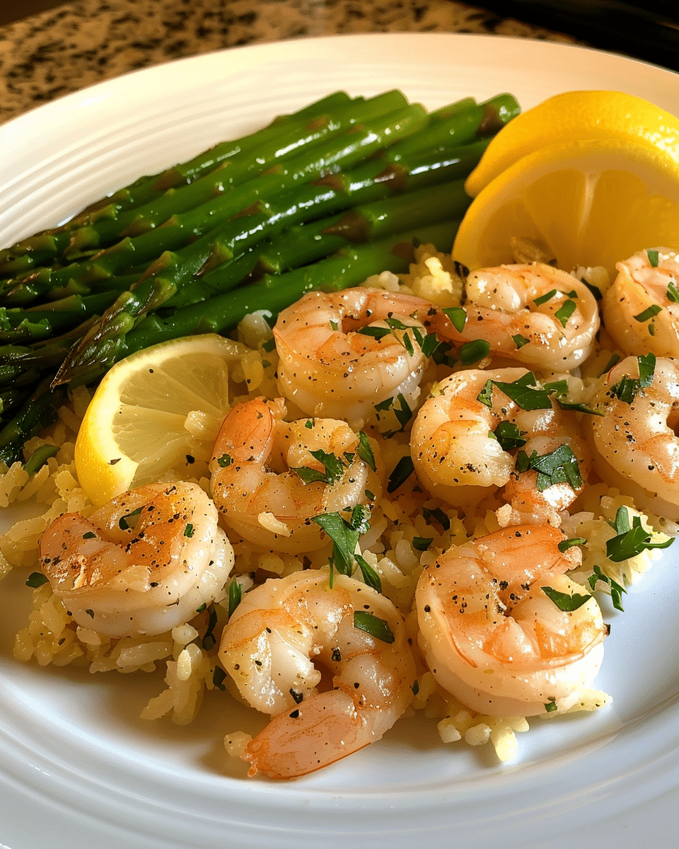 Lemon Garlic Shrimp and Asparagus