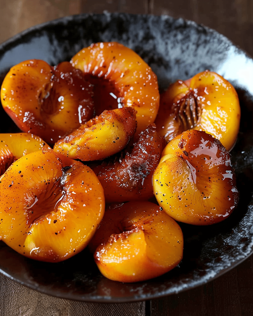 Easy Pan-Fried Peaches with Sugar and Cinnamon
