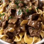 Crockpot Beef Tips & Noodles