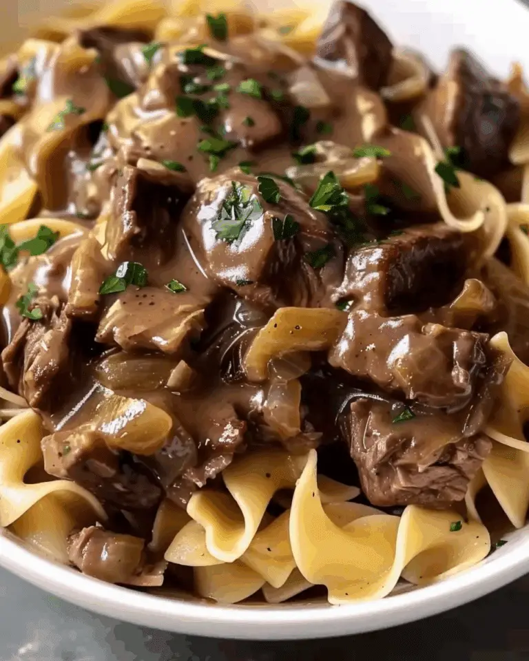 Crockpot Beef Tips & Noodles
