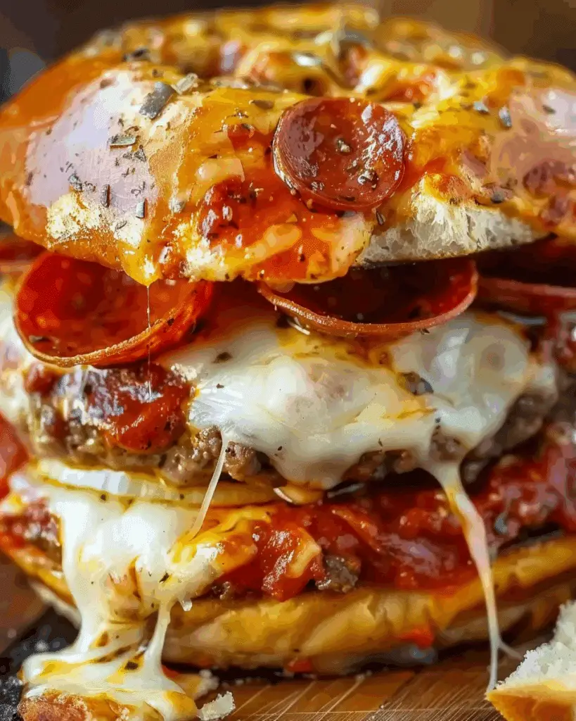 Pizza Burger with Pepperoni & Mozzarella