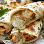 Savory Chicken Wraps with a Garlic Cream Sauce
