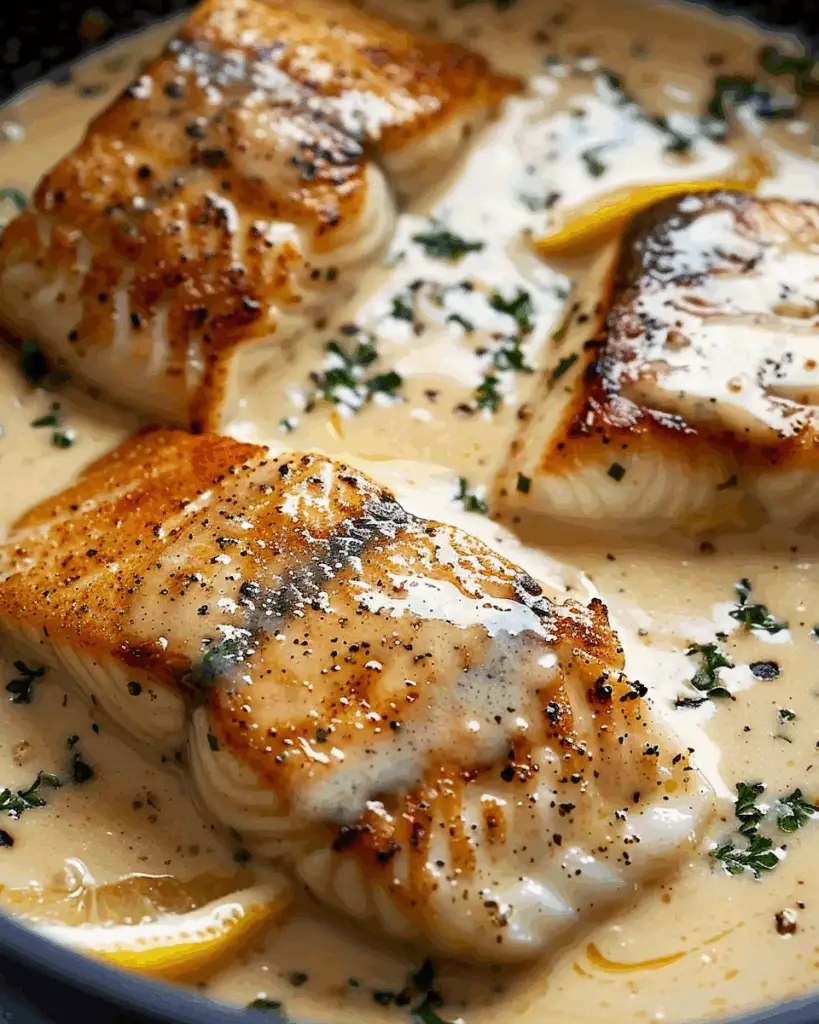 Delicious Pan‑Seared Fish with Creamy Lemon Butter Sauce