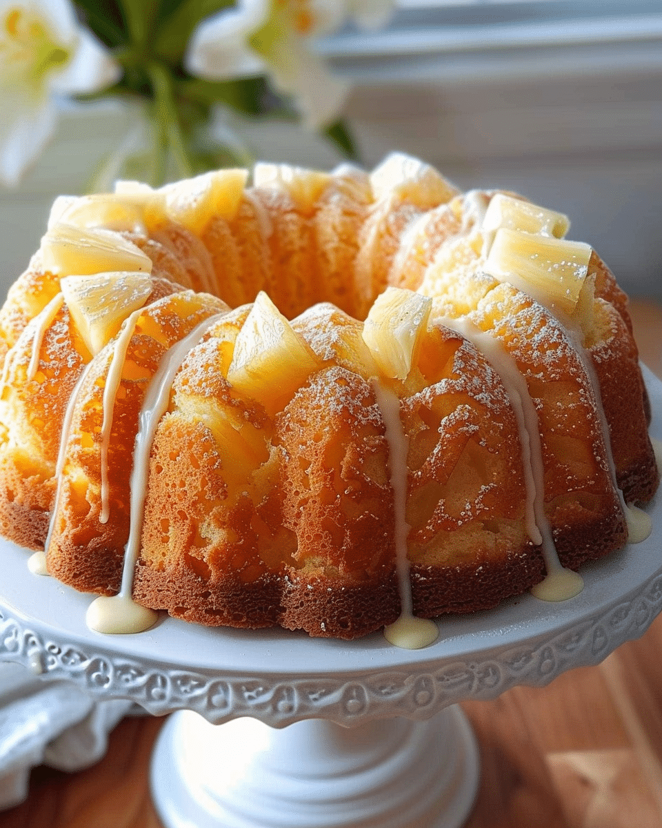 Pineapple Cream Cheese Bundt Cake