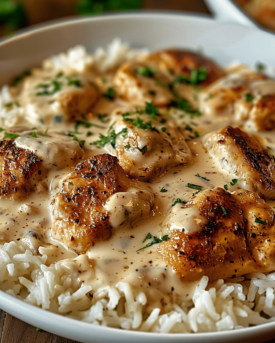Creamy Smothered Chicken Rice