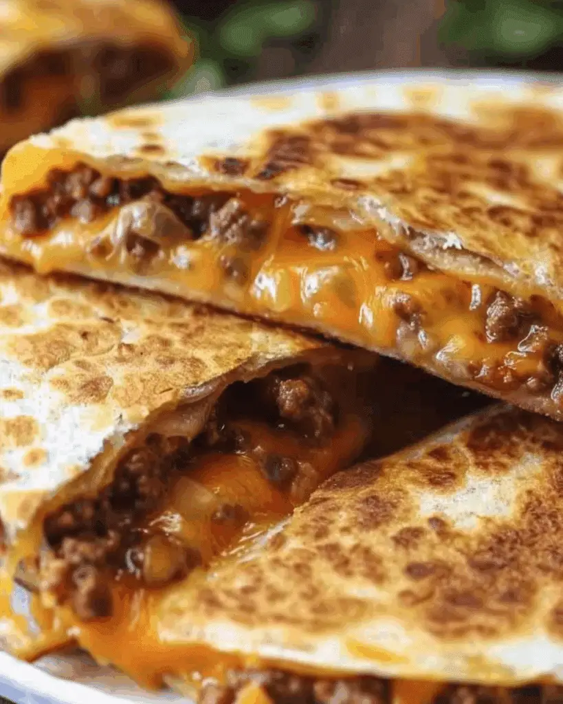 Ground Beef Cheesy Quesadillas