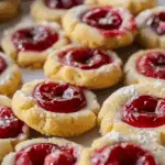 Raspberry Almond Shortbread Thumbprint Cookies