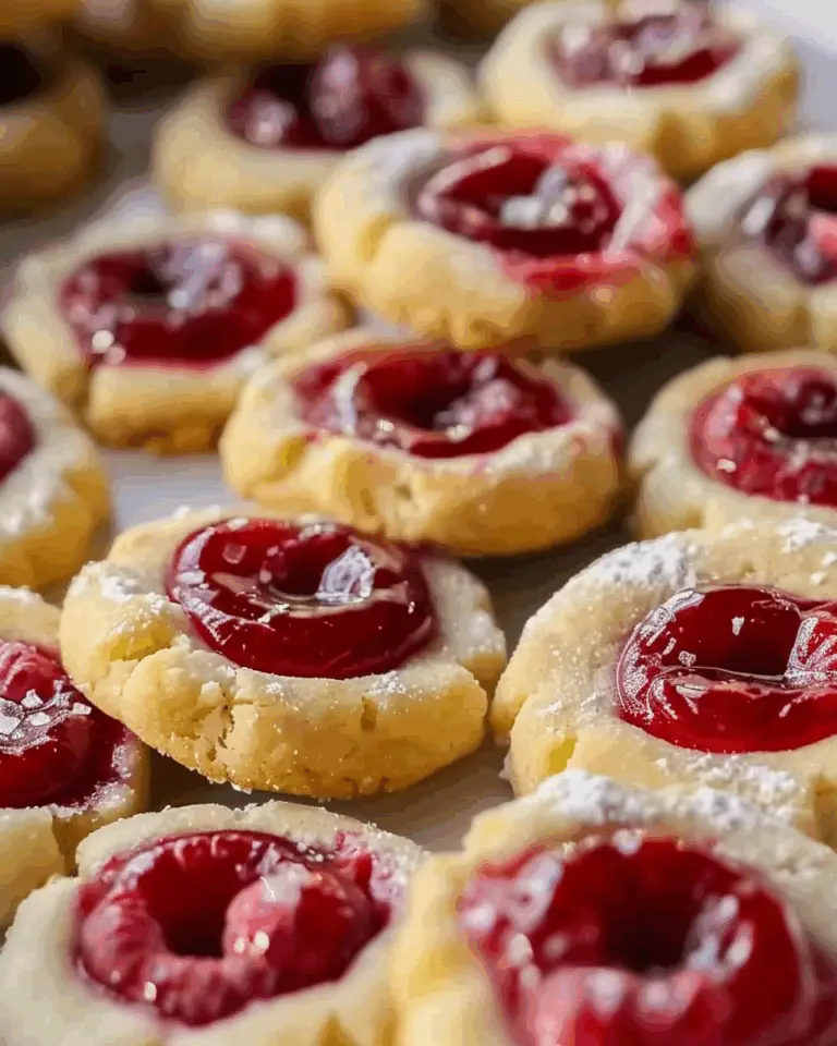 Raspberry Almond Shortbread Thumbprint Cookies