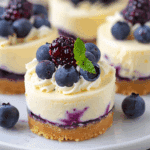 Juicy Mini Lemon Blueberry Cheesecakes