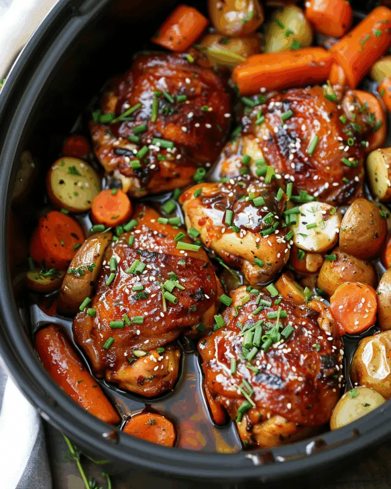 Slow Cooker Honey Garlic Chicken and Veggies