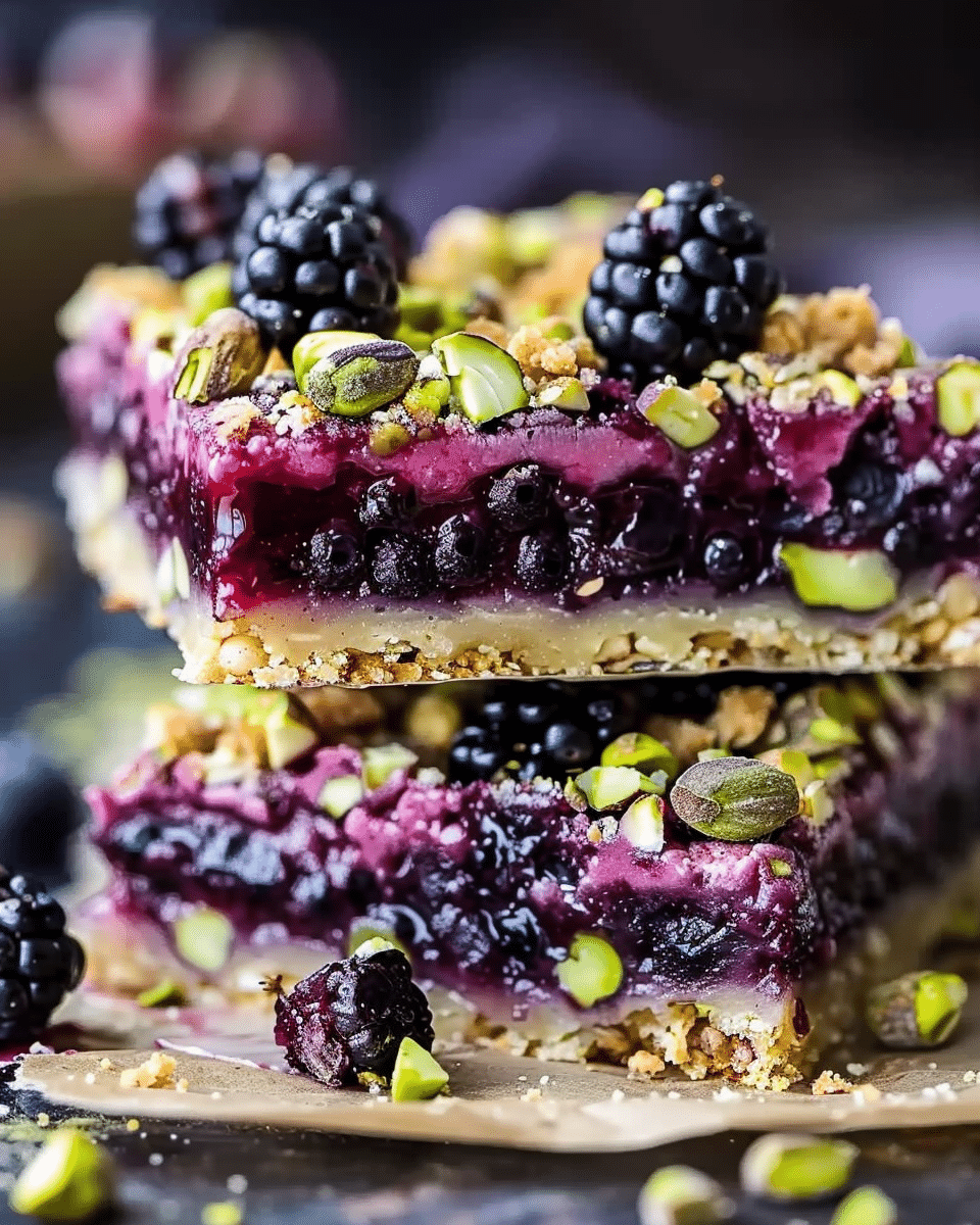 Blackberry Pistachio Dream Bars