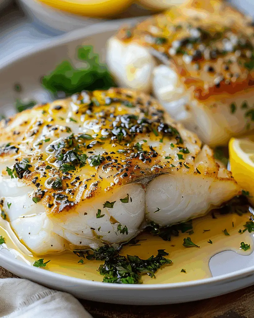 Golden Seared Cod with Herb Butter Sauce