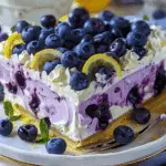 No-Bake Lemon Dazzling Blueberry Cream Cake