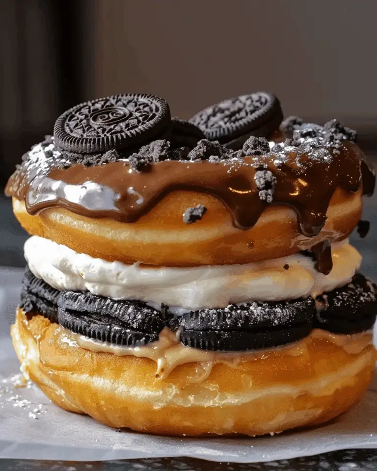 Oreo Cheesecake Stuffed Donut Burger