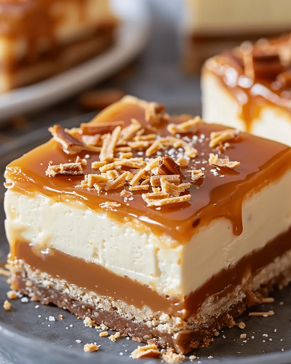Sweet & Salty Caramel Cheesecake Bars
