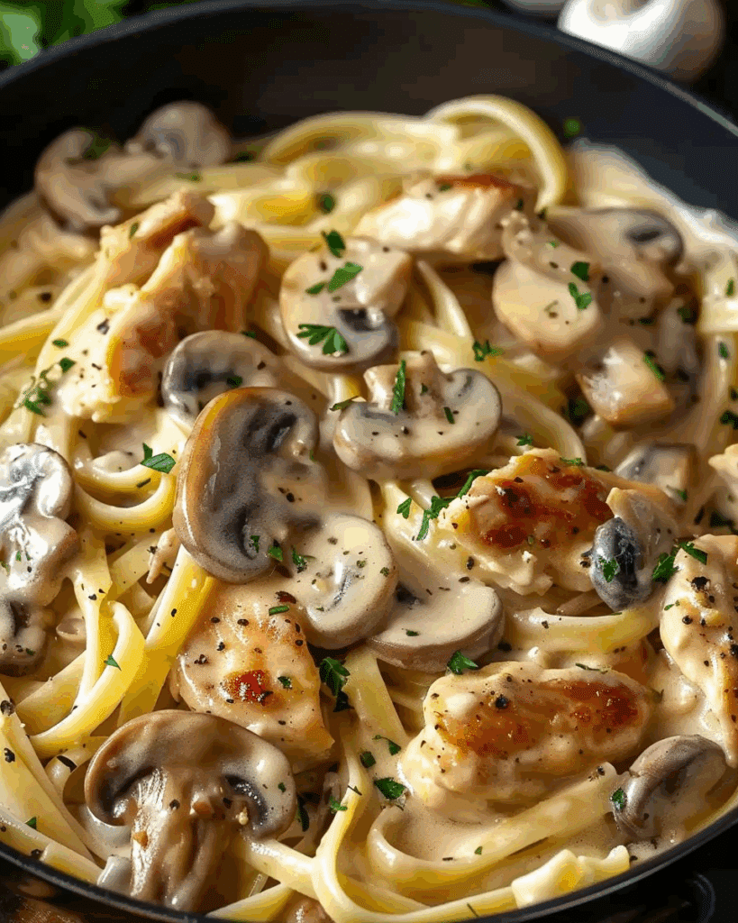 Rich and Creamy Chicken & Mushroom Pasta