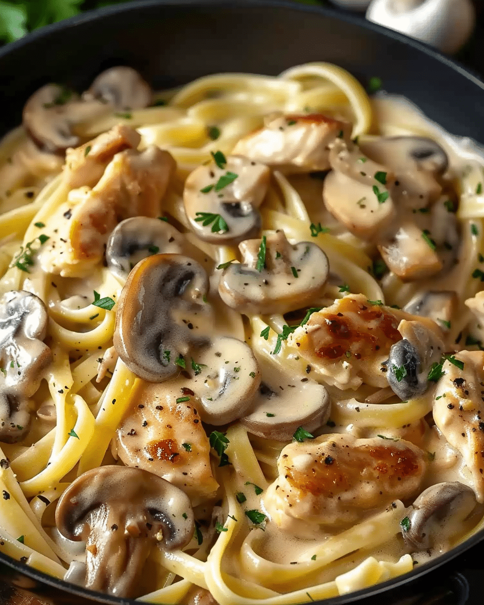 Rich and Creamy Chicken & Mushroom Pasta