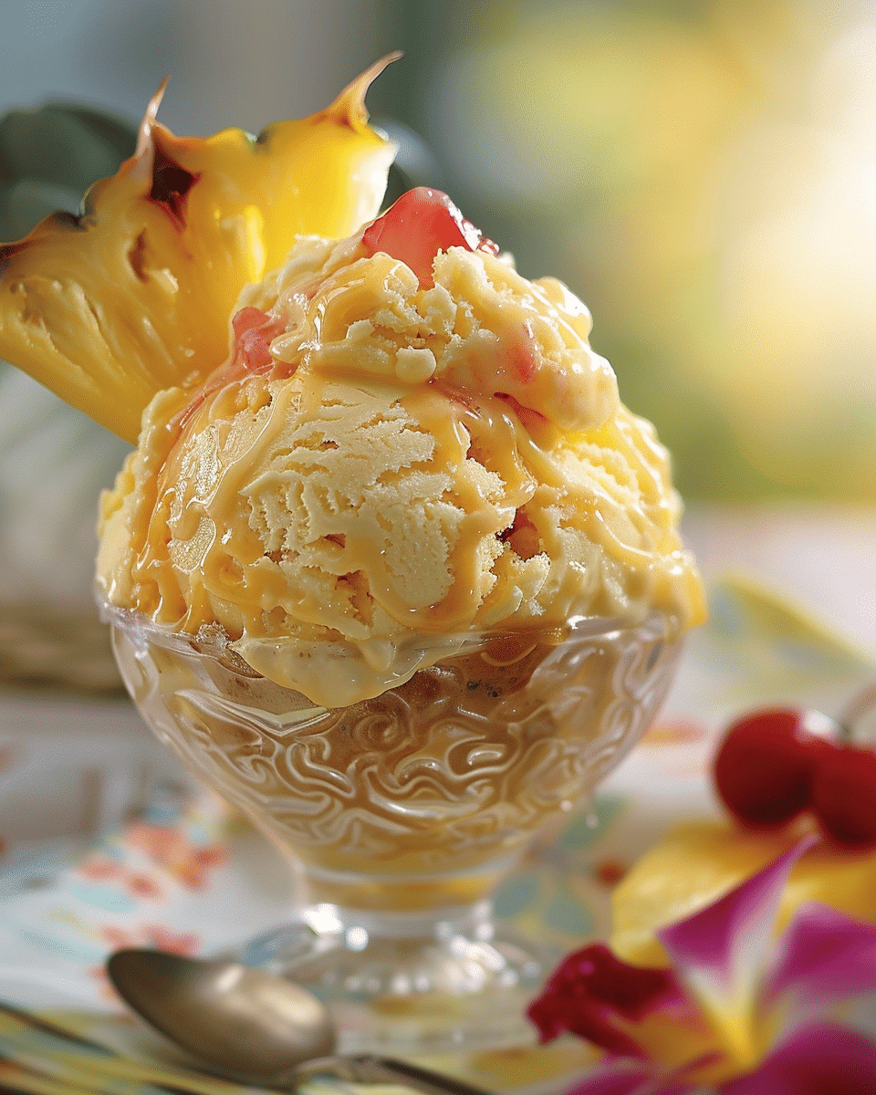 Pineapple Upside-Down Ice Cream
