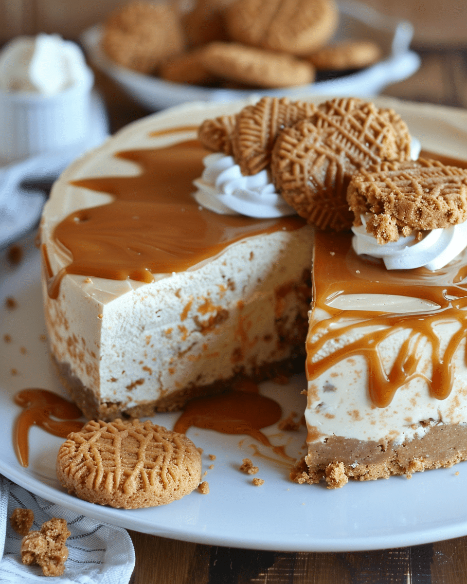 Biscoff Caramel Cookie Butter Cheesecake