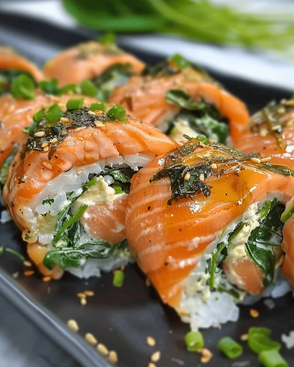 Lemon Basil Salmon Rolls