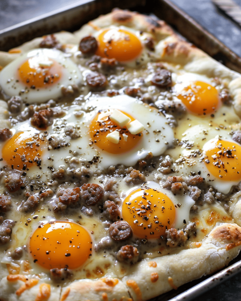 Biscuits and Sausage Gravy Breakfast Pizza