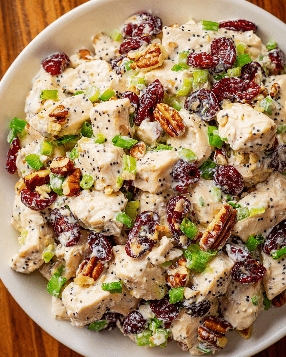 Cranberry Pecan Chicken Salad with Poppy Seed Dressing