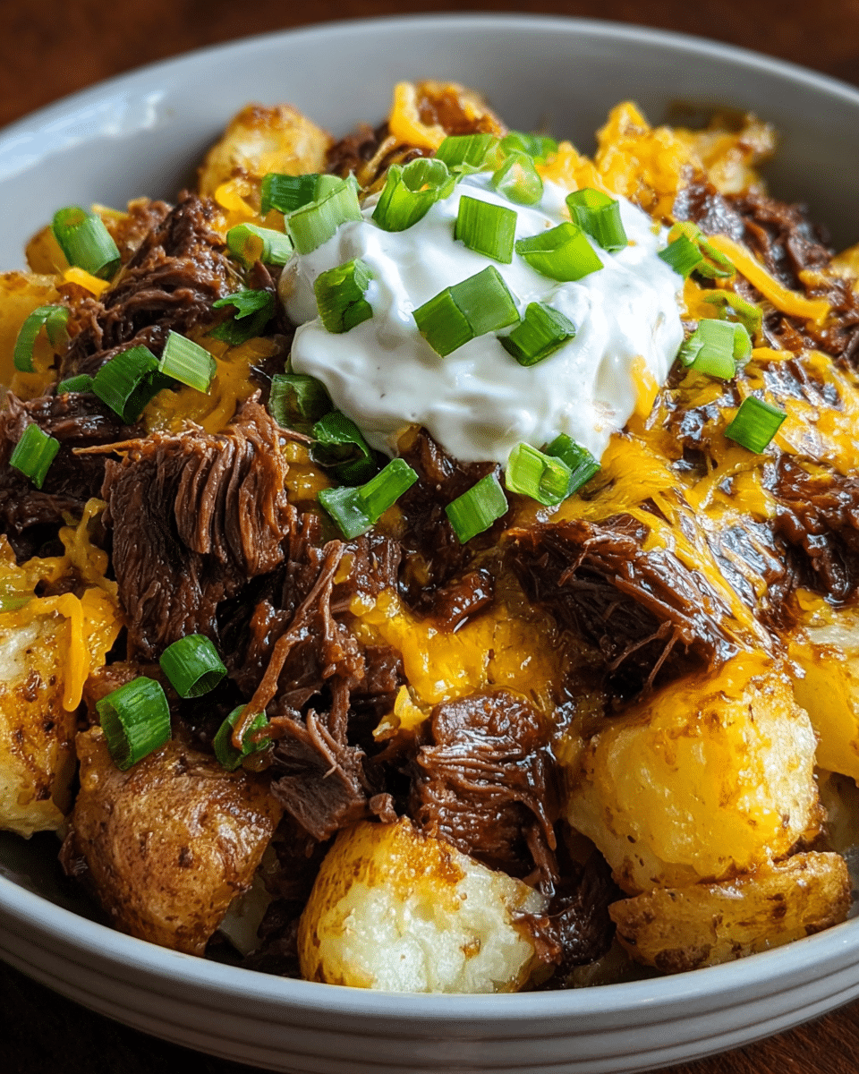 Crockpot Loaded Steak & Potato Bake – Hearty, Cheesy & Full of Flavor!