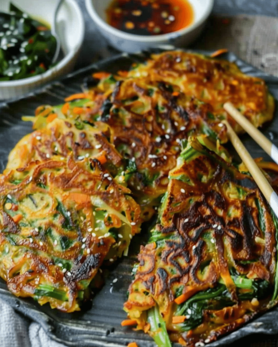 Vegan Yachaejeon (Korean Vegetable Pancakes)