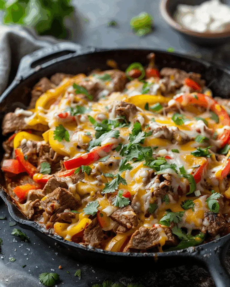 Queso Steak Fajita Skillet
