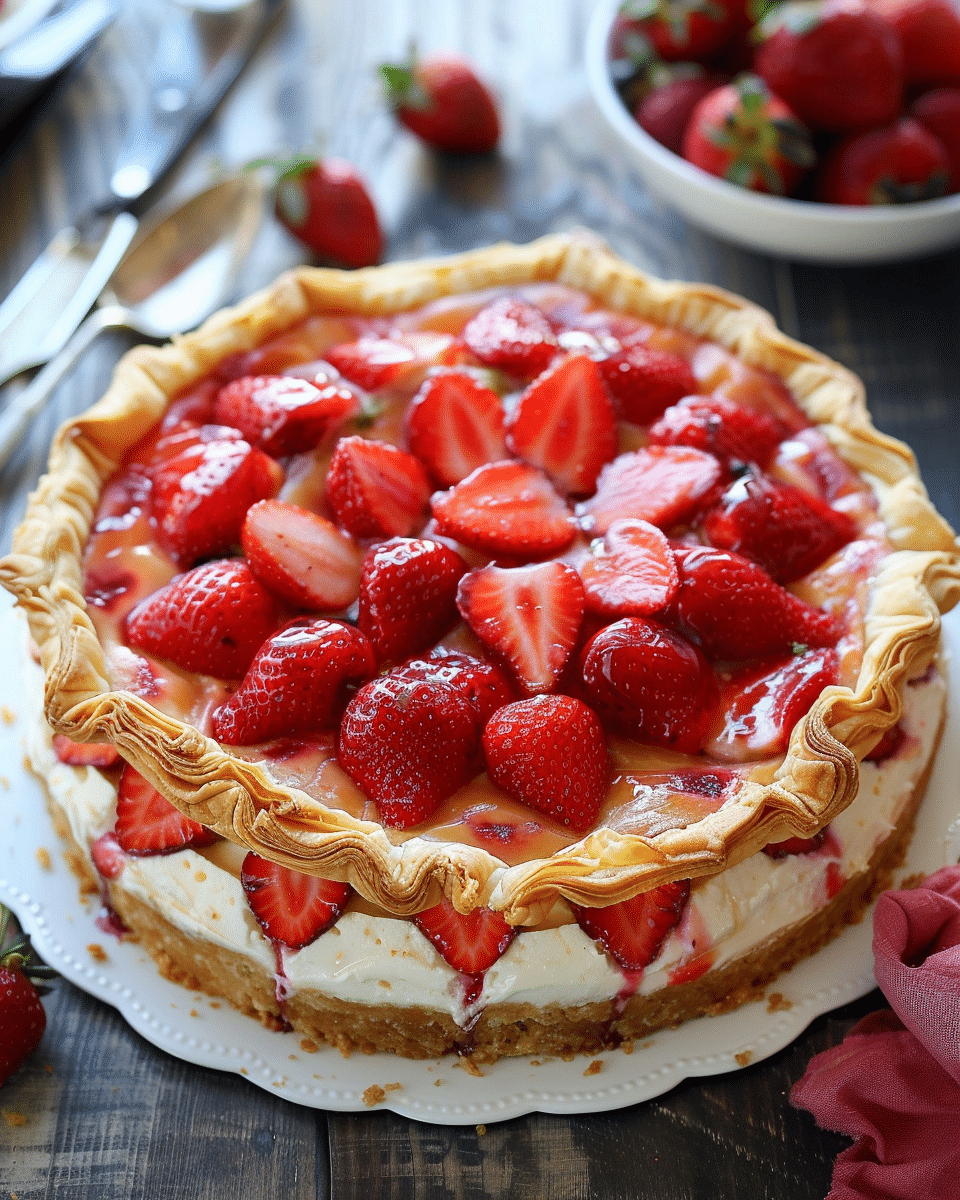 Puff Pastry Strawberry Cheesecake