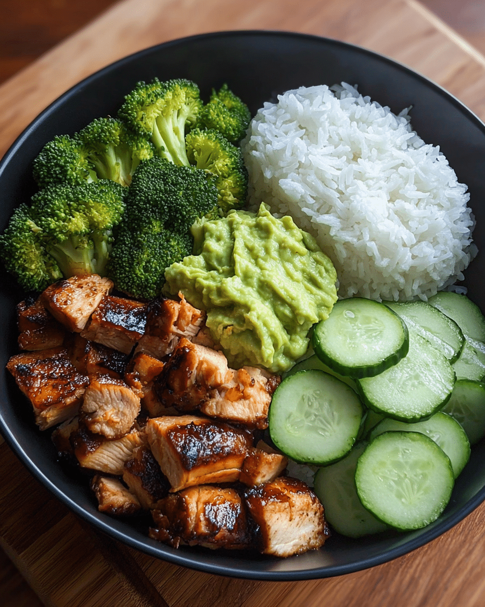 Super Fresh Teriyaki Chicken Rice Bowl with Greens & Guac