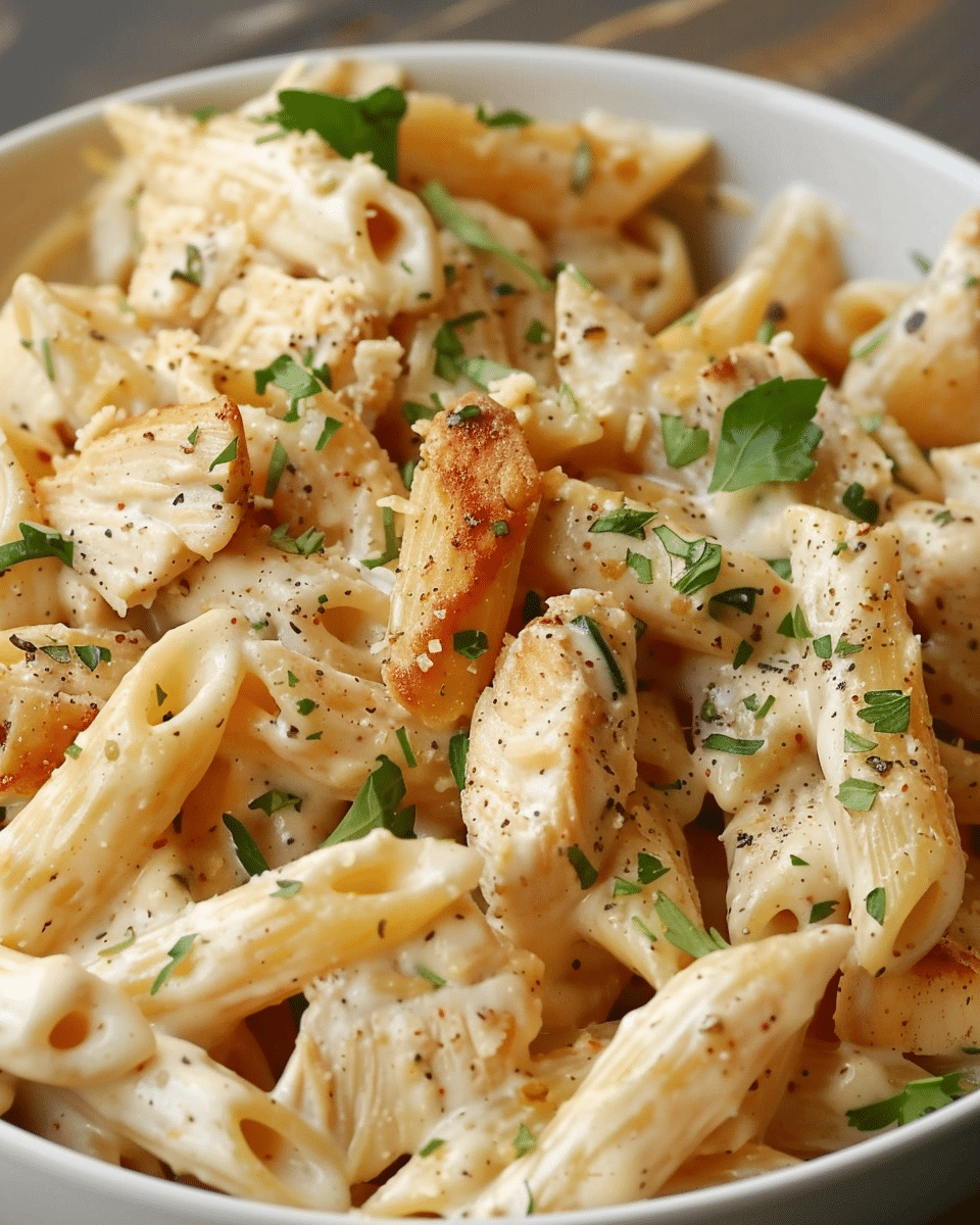 Super Creamy Garlic Parmesan Chicken Penne