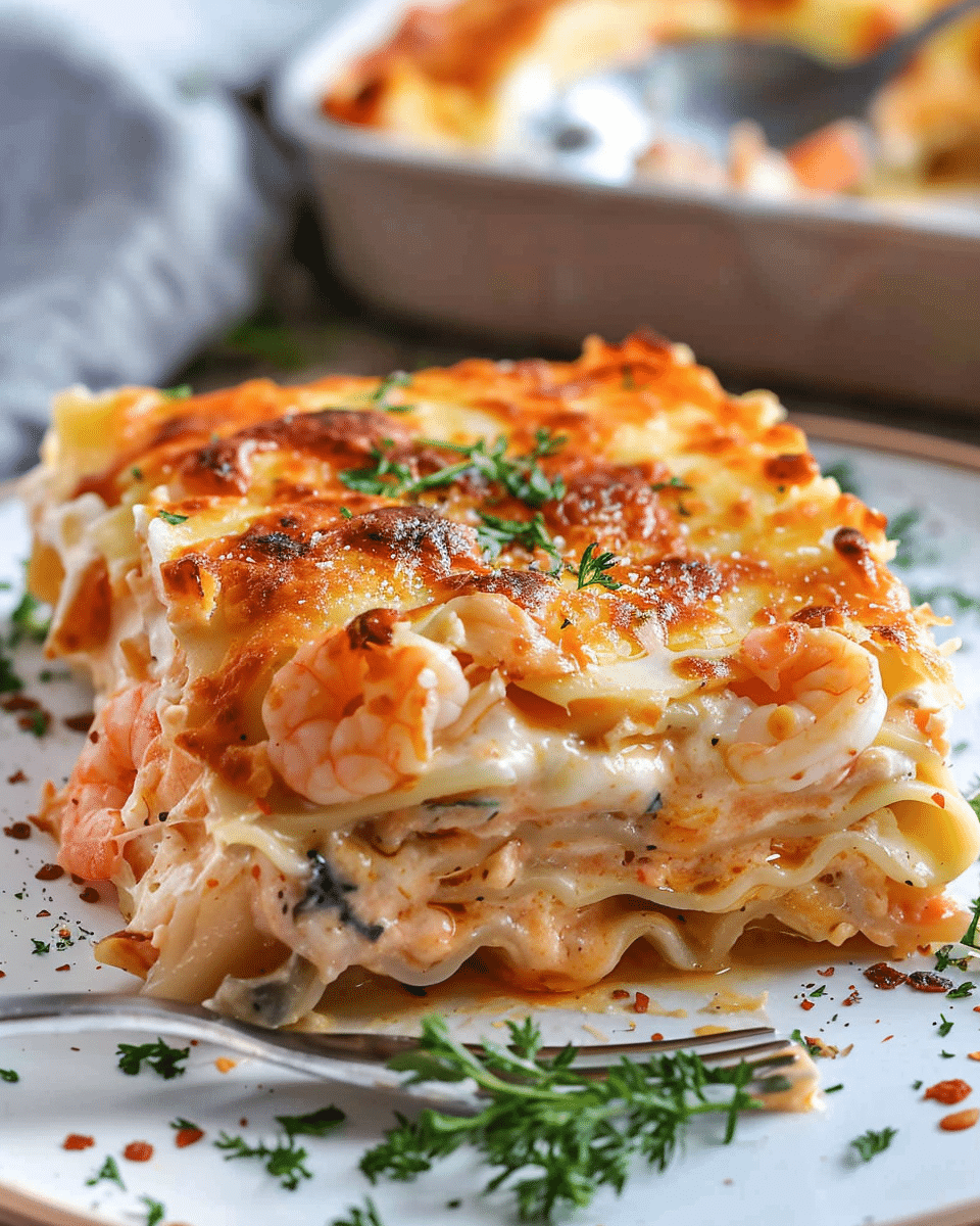 Seafood Lasagna with Shrimp and Crab