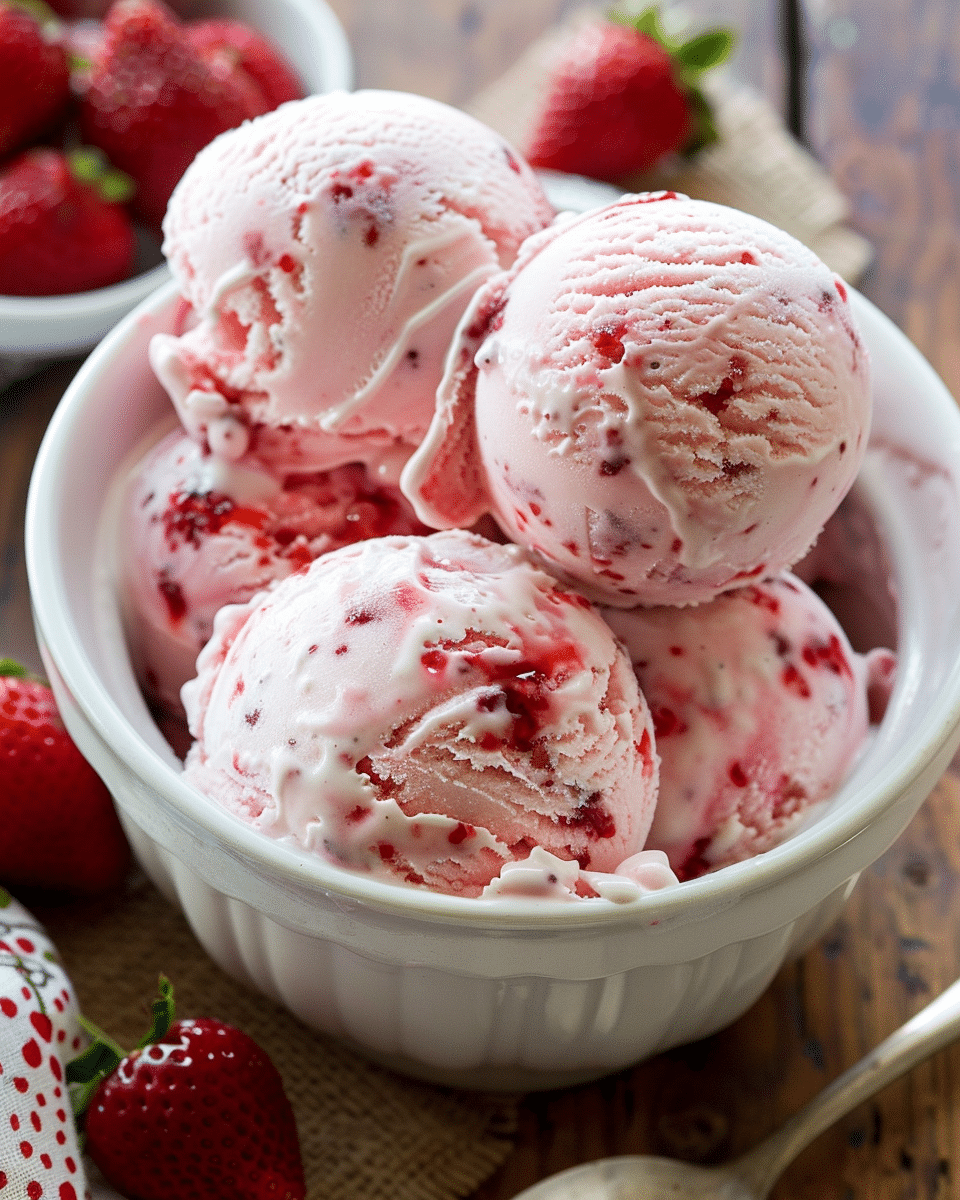 Homemade Strawberry Cheesecake Ice Cream Recipe