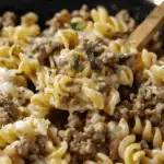 Philly Cheesesteak Pasta Dish