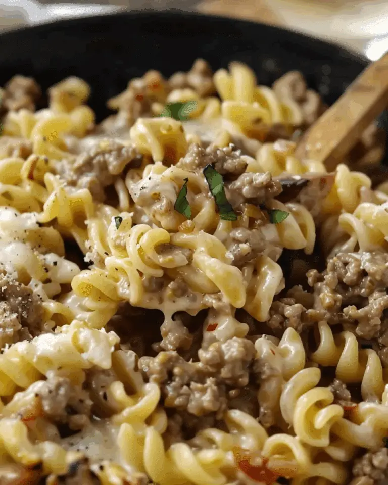Philly Cheesesteak Pasta Dish