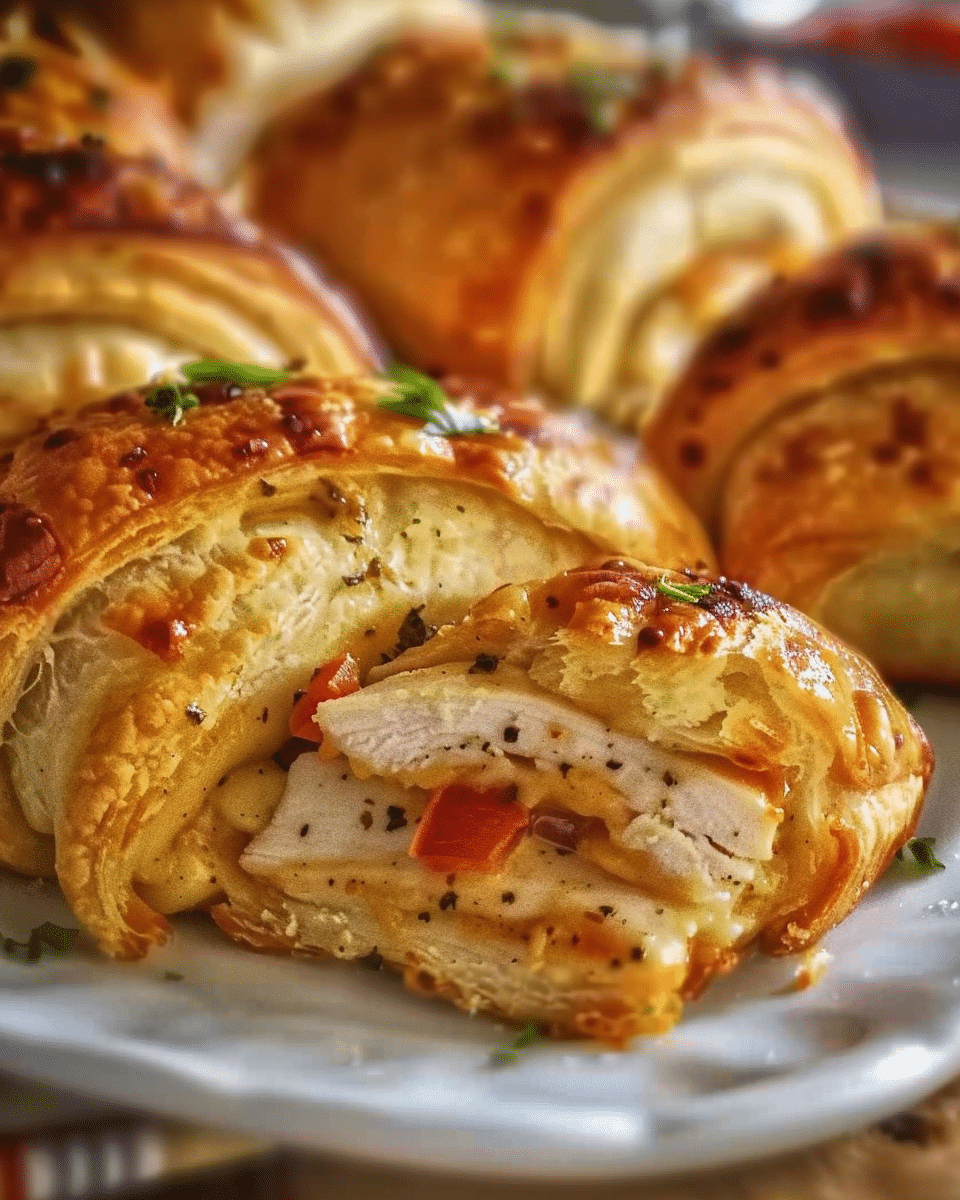 Baked Chicken Stuffed Crescent Rolls