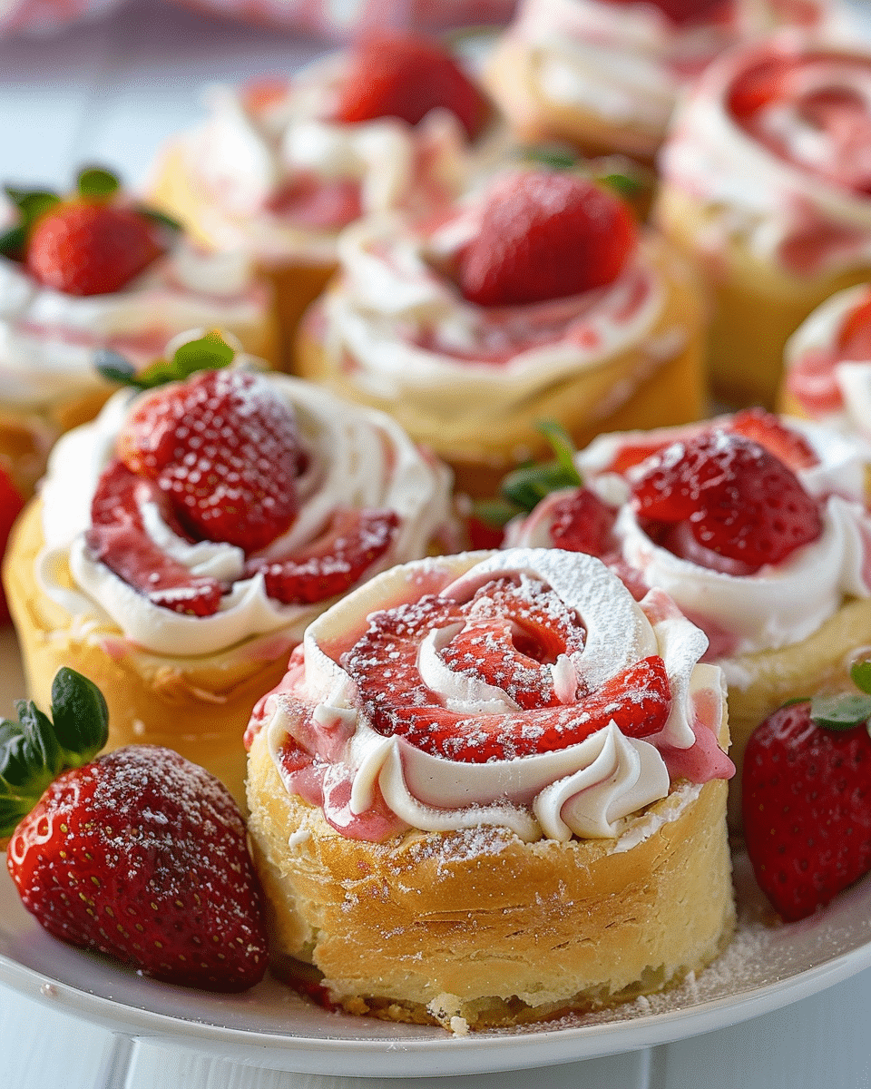 Sweet Strawberry Shortcake Cheesecake Rolls