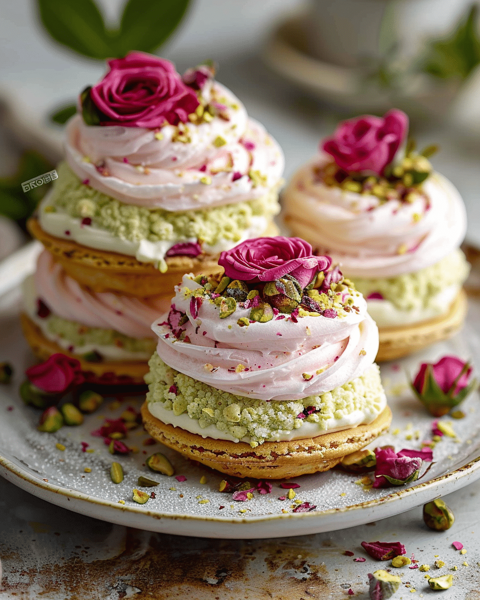 Persian Pistachio Rose Cloud Sandwiches
