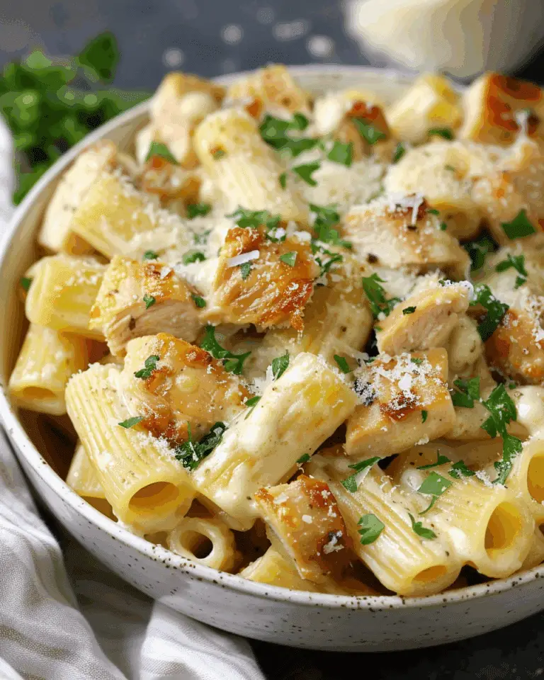 Creamy Garlic Parmesan Chicken Rigatoni