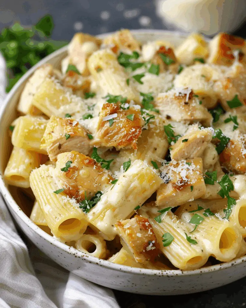 Creamy Garlic Parmesan Chicken Rigatoni