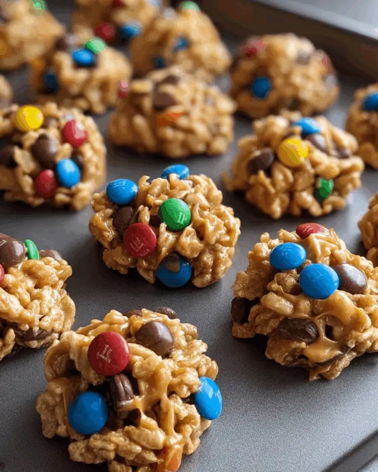 Peanut Butter Rice Krispie Treats with M&M’s and Chocolate Chips